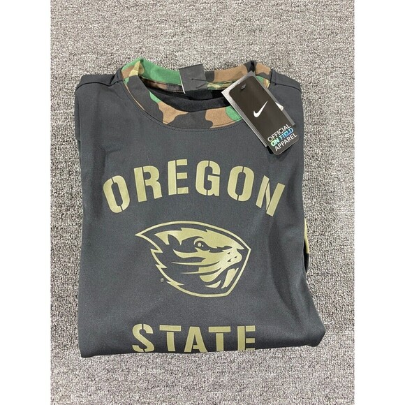 Nike Oregon State Beavers Sweater Mens Large Black Camo Sweatshirt DD4315-010 - Picture 15 of 16